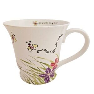 MARY KAY "BEELIEVE" Bumblebee Bee Floral Coffee‎ Tea Mug Cup Inspirational 12oz